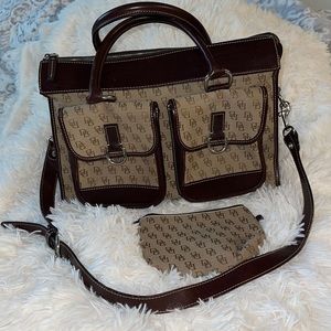 Signature Dooney & Bourke Brown and Tan Bag